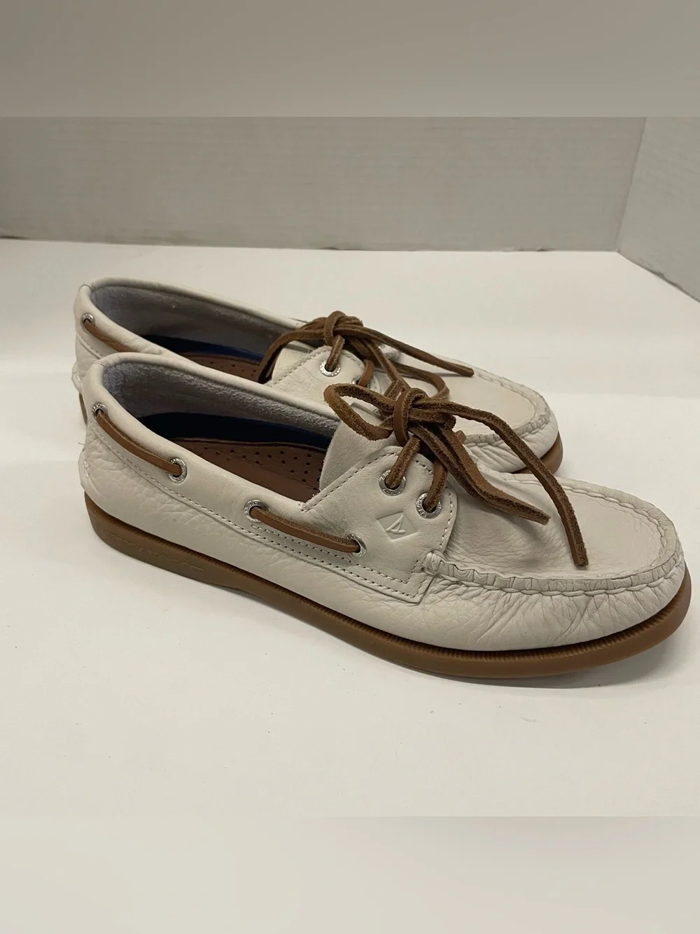 Classic Womens White Sperry Authentic Original 2-Eye Boat Shoes  Size 5.5